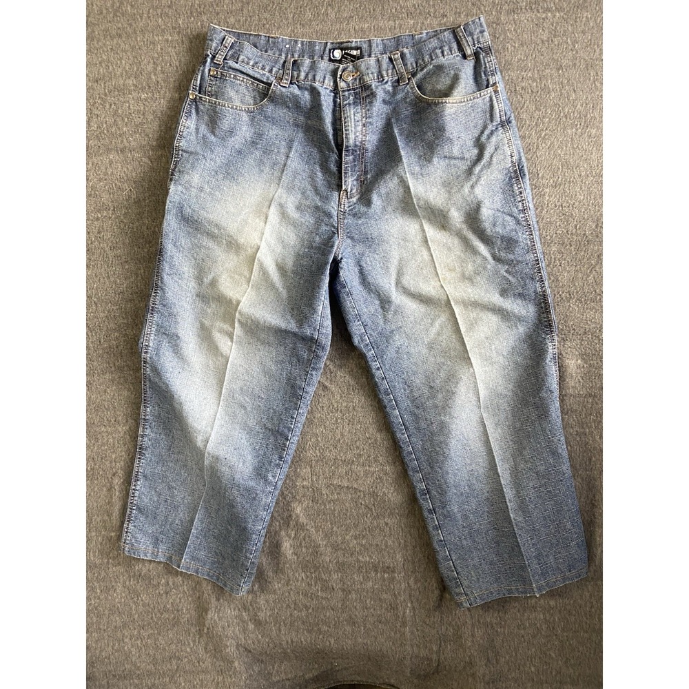 Laguna Sport Mens 38 Blue Denim Ramie Cotton Blend Shorts Light Wash Textured